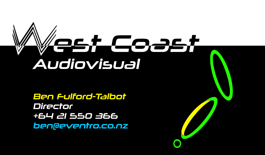 West Coast Audiovisual contact card for Ben Fulford-Talbot